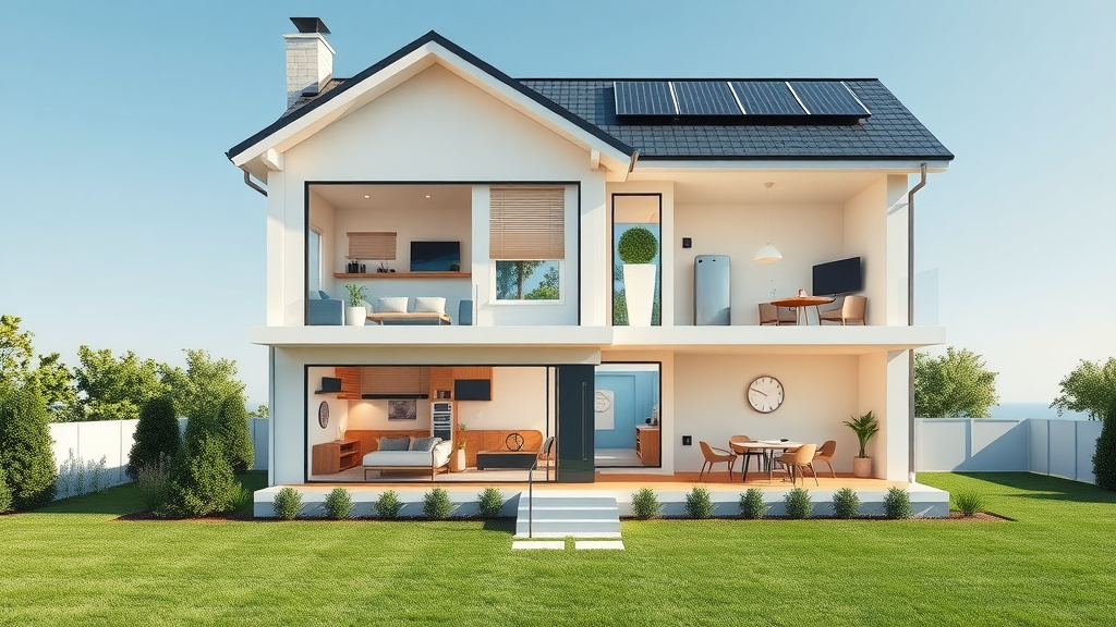 Smart home automation system integrated throughout a modern house