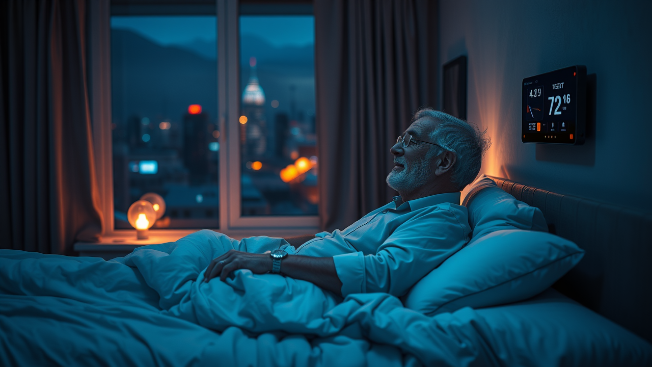 Bedroom comfort enhanced by smart home automation and voice controls at night